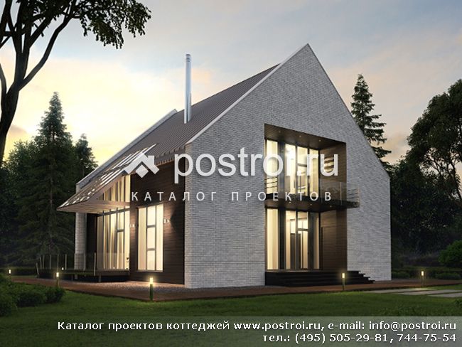 Кирпичные Дома С Панорамными Окнами Фото