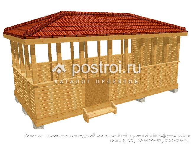 Готовый проект беседки № P-017-1D Готовый проект беседки № P-017-1D