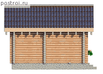 Проект деревянной бани № Q-020-2D - вид слева